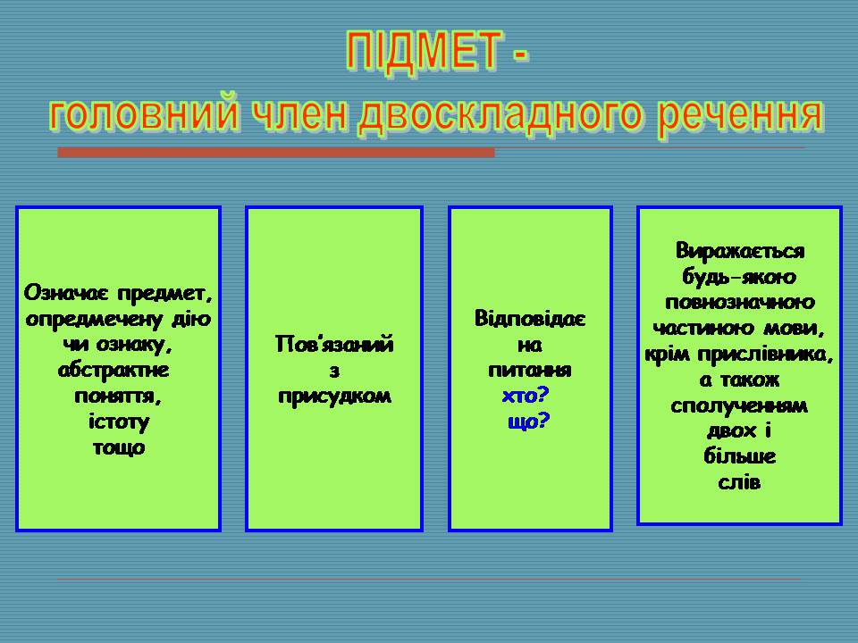 Презентація на тему «Головні члени речення» - Слайд #4