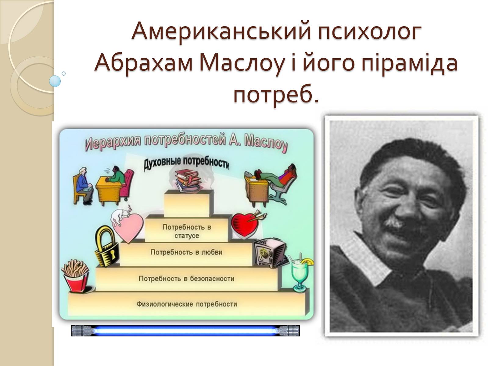 Презентація на тему «Американський психолог Абрахам Маслоу і його піраміда потреб» - Слайд #1