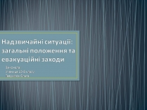 Презентація на тему «Надзвичайні ситуації: загальні положення та евакуаційні заходи»