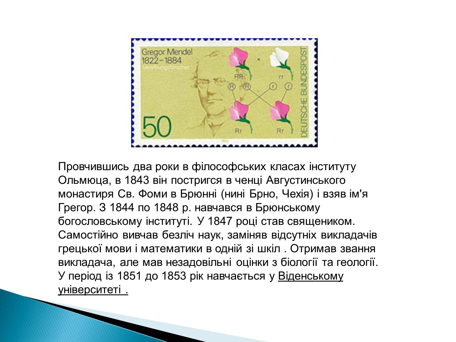 Презентація на тему «Мендель Грегор Йоганн» - Слайд #4